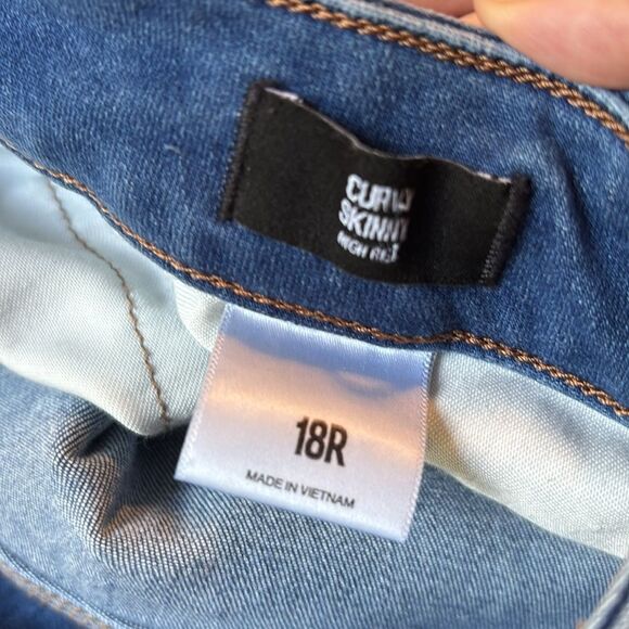 Express curvy skinny high rise distressed jeans size 18R - Picture 6 of 7